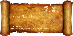 Tury Mirtill névjegykártya